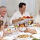 Family having a big dinner at home