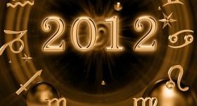 Zodiac signs on the background of digits 2012 Zodiac signs on the background of digits 2012